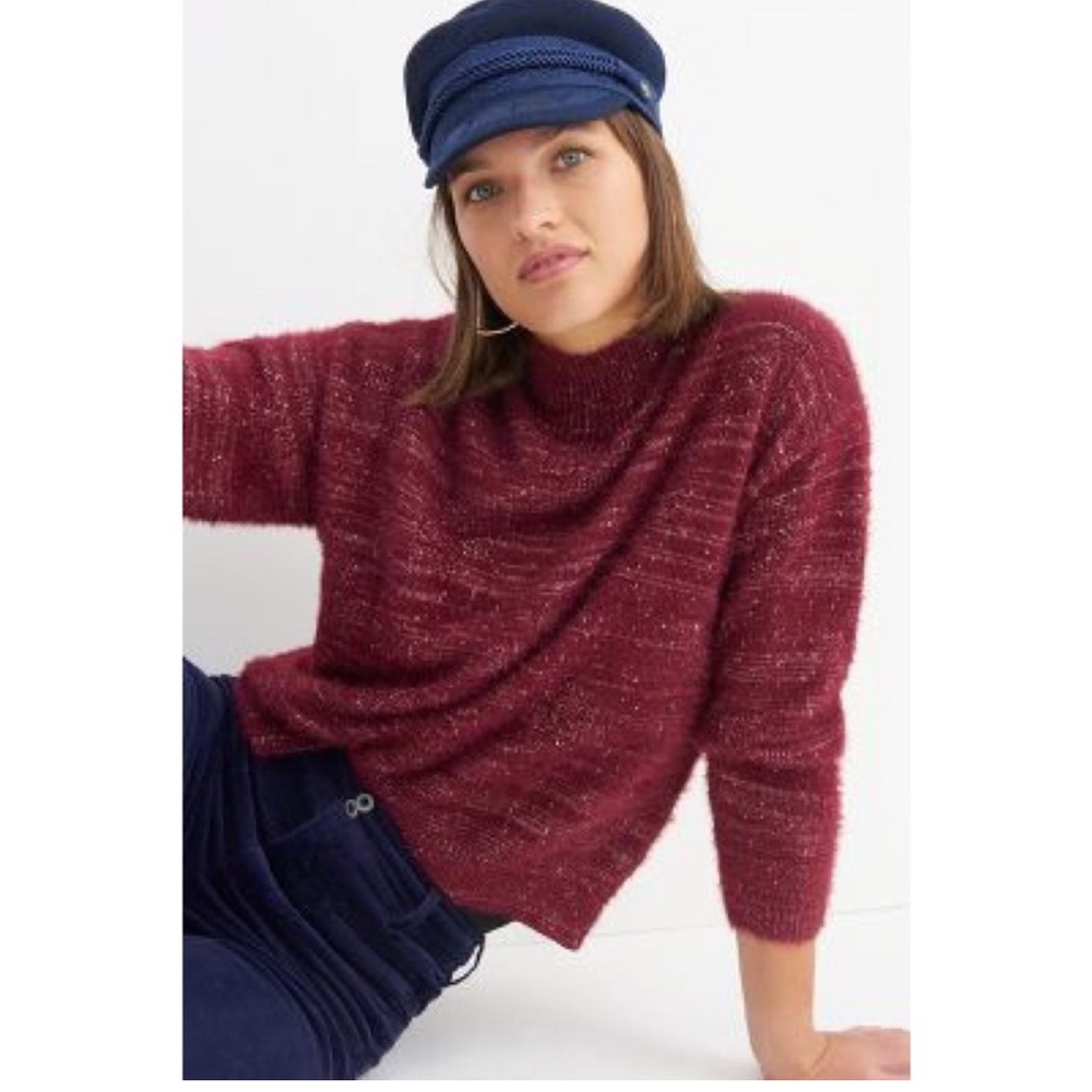 Anthropologie | RAGA Taya Speckled Mock Neck Sweater oversized Small